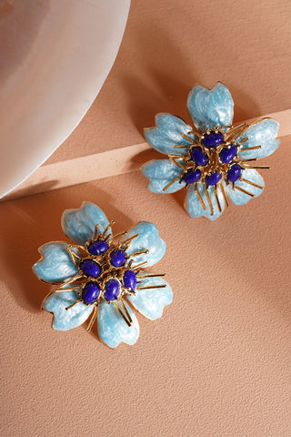 Çiçek Küpe Turkuaz