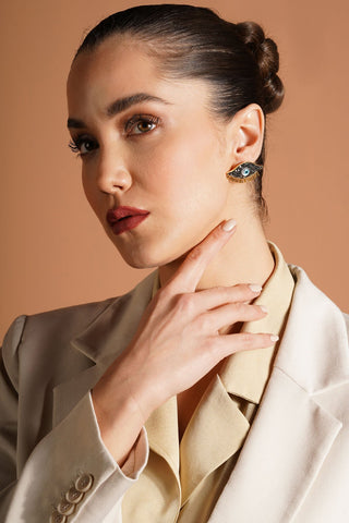 Hematit Taşlı Göz Küpe