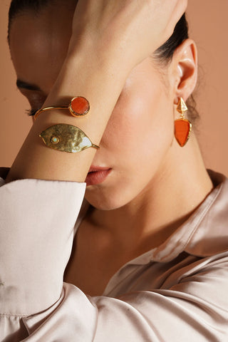 Agat Taşı Bileklik Kedi Gözü Küpe Seti