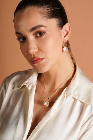 İncili Nar Küpe Kırmızı