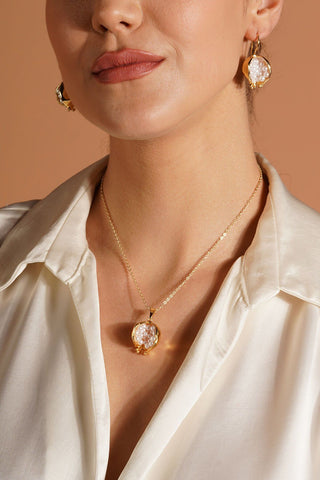 İncili Nar Küpe Kırmızı