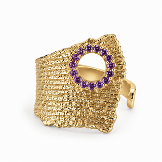 Void Zircon Detailed Adjustable Ring