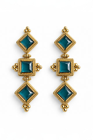 Lumen Zircon Stone Earrings Blue
