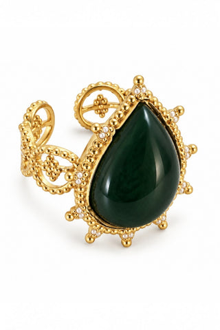 Nyx Adjustable Ring Green Agate