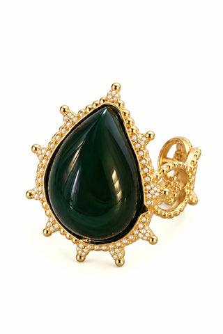 Nyx Adjustable Ring Green Agate