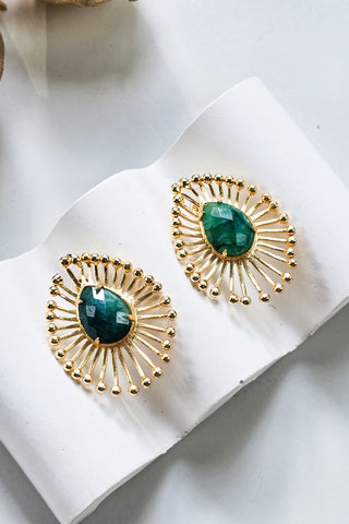 Zümrüt Taşlı Küpe