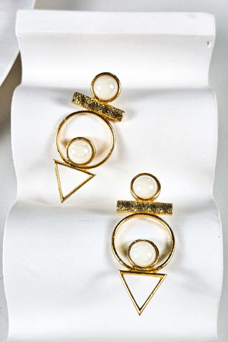 Yörünge Selenit Taşlı Küpe