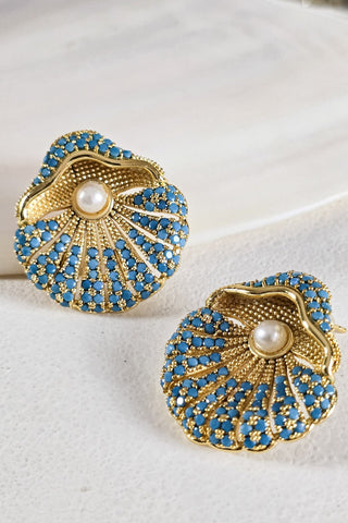 Oyster&Pearl Küpe Turkuaz