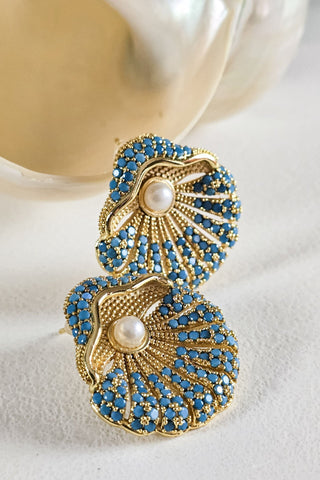 Oyster&Pearl Küpe Turkuaz