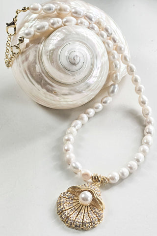 Pearl Mussel Kolye Küpe Set