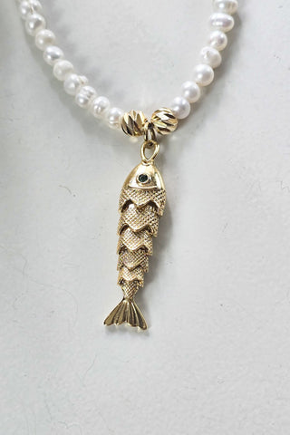 Pearl And Fish Kolye