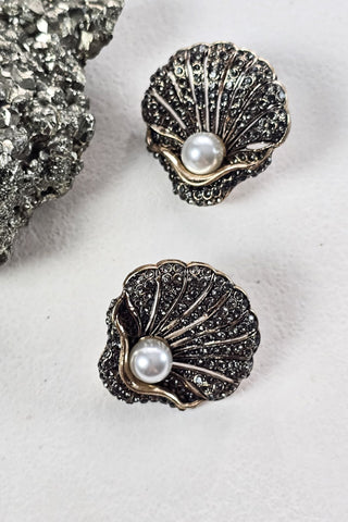 Oyster&Pearl Küpe Siyah