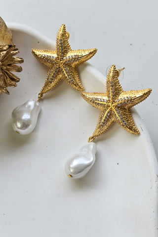 Pearly Starfish Küpe