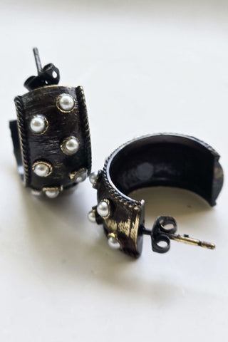 İncili Halka Vintage Küpe