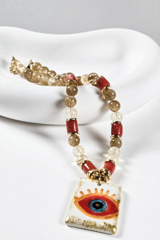 Akik Sitrin Kolye (3.Çakra/Solar Pleksus Çakra Taşı)