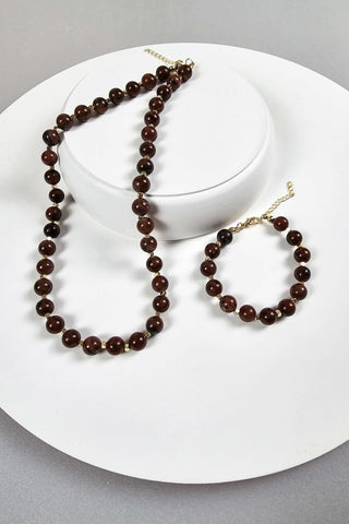 Kırmızı Jasper Kolye Bileklik Set (1.Çakra/Kök Çakra Taşı)