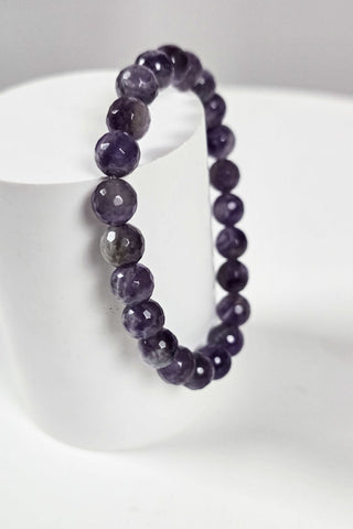 Ametist Bileklik Erkek (6.ve 7.  Çakra /Üçüncü Göz ve Tepe Çakra Taşı)