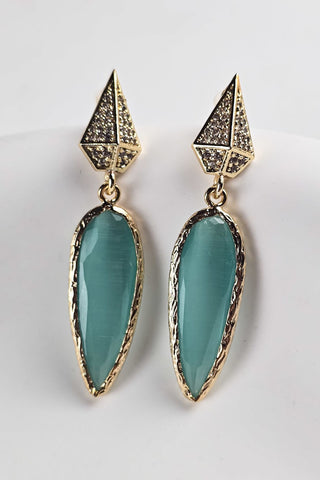 Celeste Kedi Gözü Küpe Turkuaz