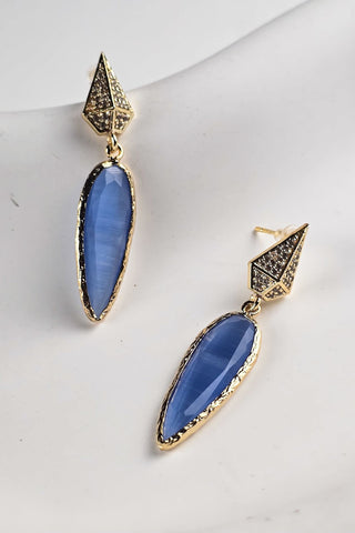 Celeste Kedi Gözü Küpe Mavi