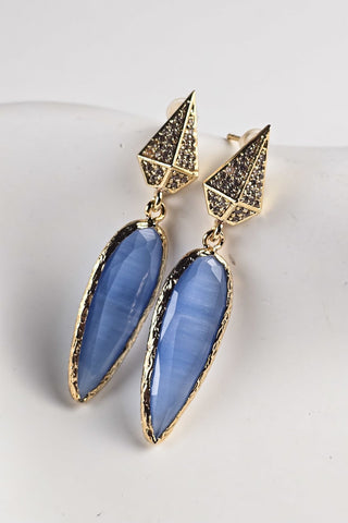 Celeste Kedi Gözü Küpe Mavi