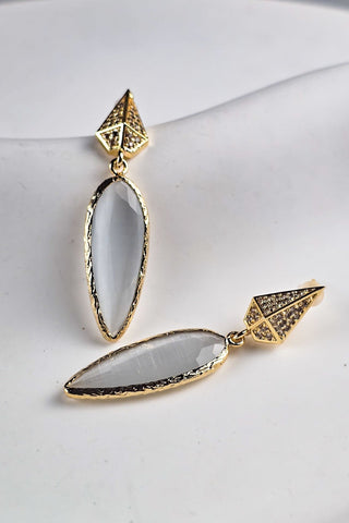 Celeste Kedi Gözü Küpe Beyaz