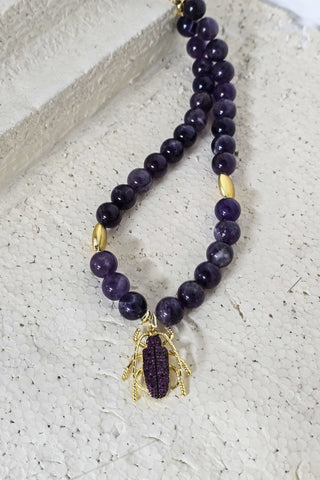 Mor Tılsım Ametist Kolye (6.ve7.Çakra / Üçüncü Göz ve Tepe Çakrası )