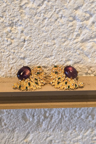 Ametist Taşlı Küpe (6.ve7.Çakra / Üçüncü Göz ve Tepe Çakrası )