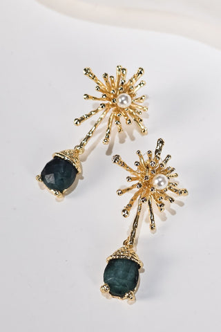 Güneşin Dengesi Küpe Zümrüt