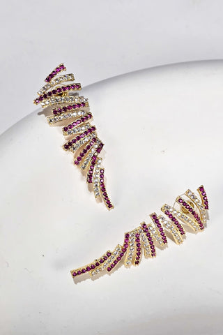 Rosefire Zirkon Taşlı Küpe Kırmızı