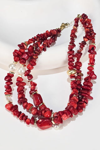 Akdeniz İncili Mercan Kolye