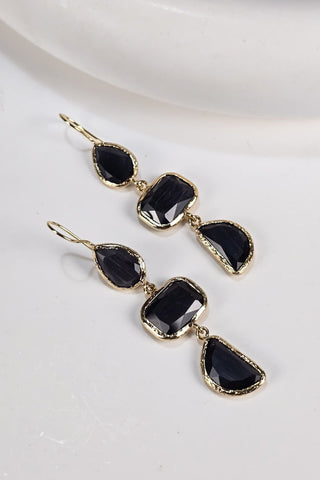 Üç Taşlı Kedi Gözü Küpe