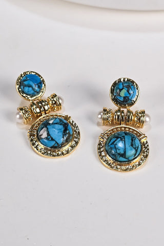 İkili Mozaik Turkuaz Küpe