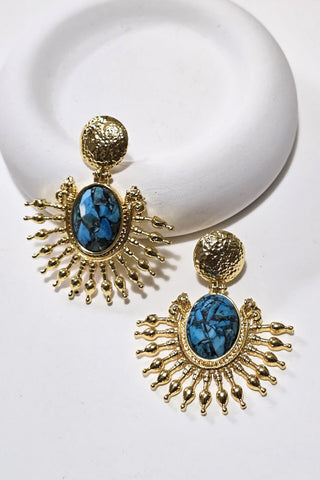 Mozaik Turkuaz Güneş Küpe