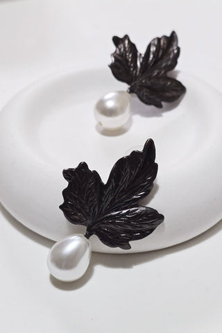 Gölge İncili Yaprak Küpe