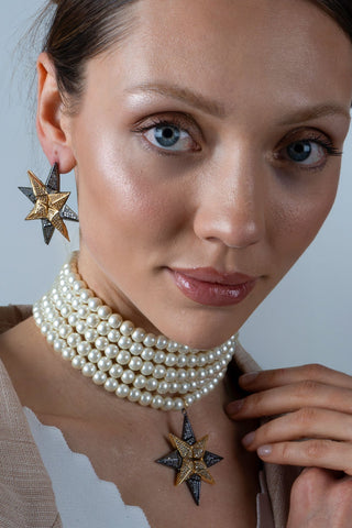 Star  Kolye Küpe Set