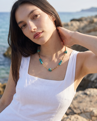 Naturale Turkuaz Taşlı Kolye