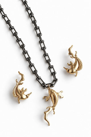 Marea Dolphin Necklace Earring Set