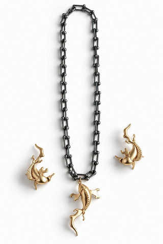 Marea Dolphin Necklace Earring Set