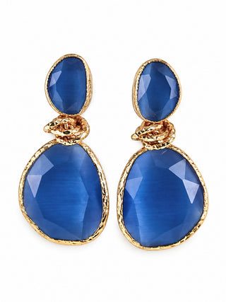 Nightfall Cat Eye Blue Earrings