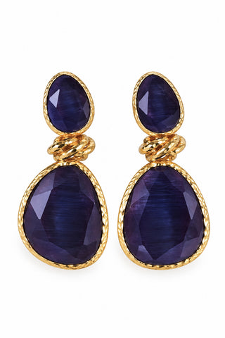 Nightfall Cat Eye Earrings Navy