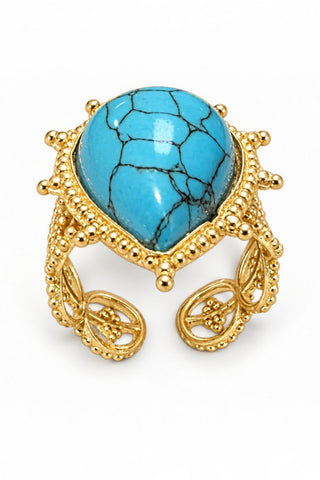 Nyx Adjustable Ring Turquoise Stone
