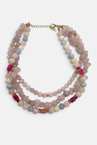 Pink Edge Pembe Kuvars & Akik Kolye
