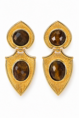 Ruby & Emerald Küpe Kaplan Gözü