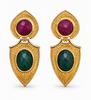 Ruby  Emerald Küpe Yakut &  Zümrüt