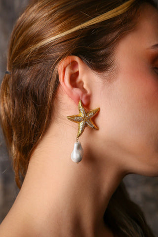 Pearly Starfish Küpe