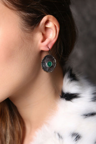 Yeşil Yankı Akik Küpe