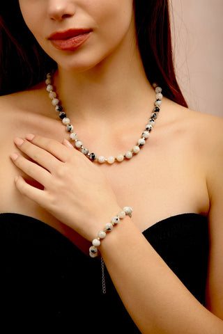 Ay Taşı Kolye Bileklik Set (2.Çakra/Sakral Çakra Taşı)