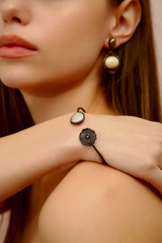 Ay Sedefi Küpe Bileklik Set