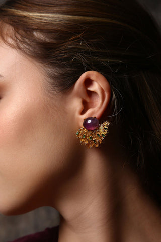 Ametist Taşlı Küpe (6.ve7.Çakra / Üçüncü Göz ve Tepe Çakrası )