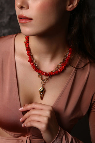 Okyanus Nefesi Mercan  Kolye